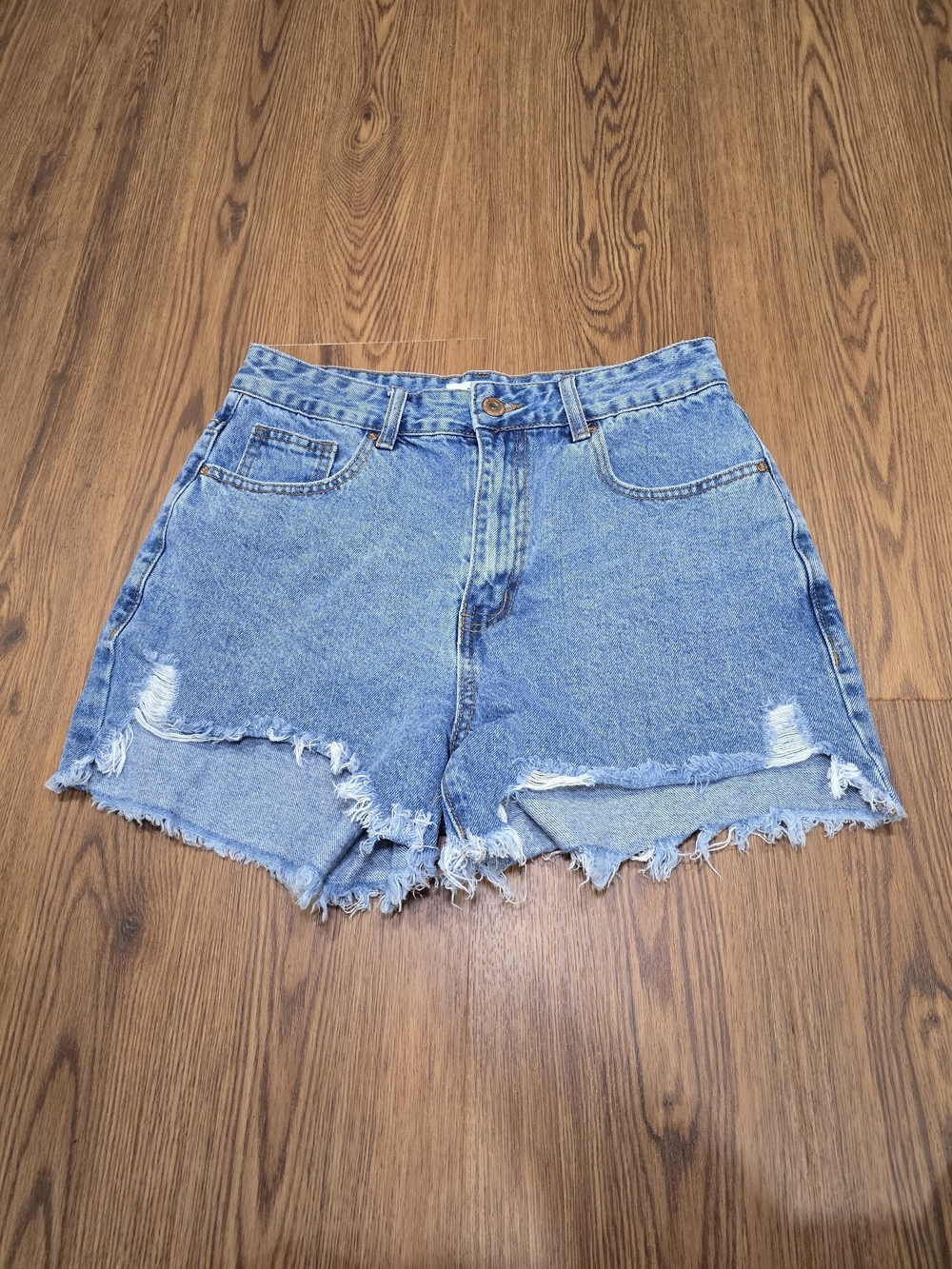 Cotton On Light Blue Distressed Denim Shorts